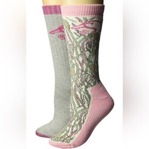 Ducks Unlimited Women's Wool Blend Boot Socks, Pink Camo, Medium